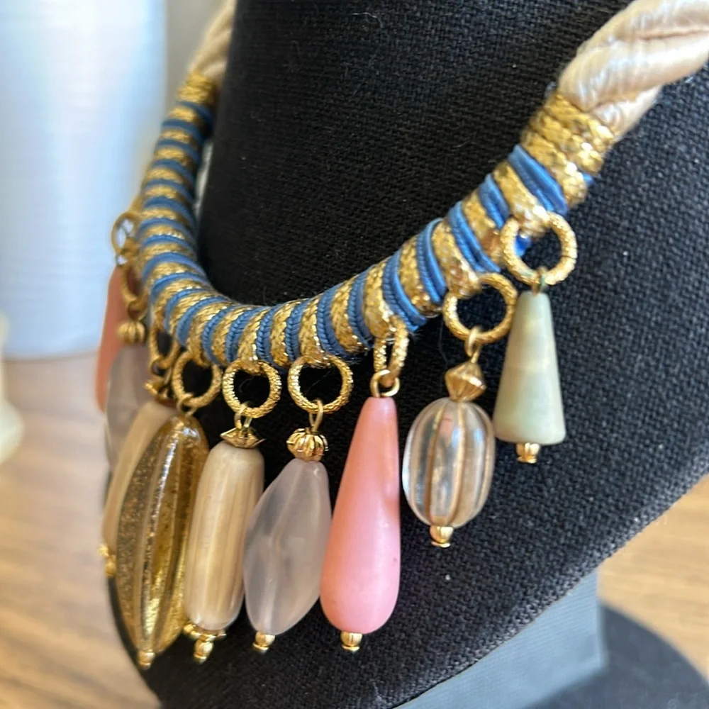 Vintage Egyptian Look Rope Charm Necklace - Picture 6 of 13